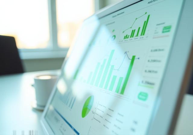 Financial data analytics dashboard on a modern screen